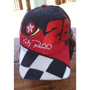 Chase Vintage Ricky Rudd #28 RYR SnapBack NASCAR Hat AOP Wrap Check Flame
